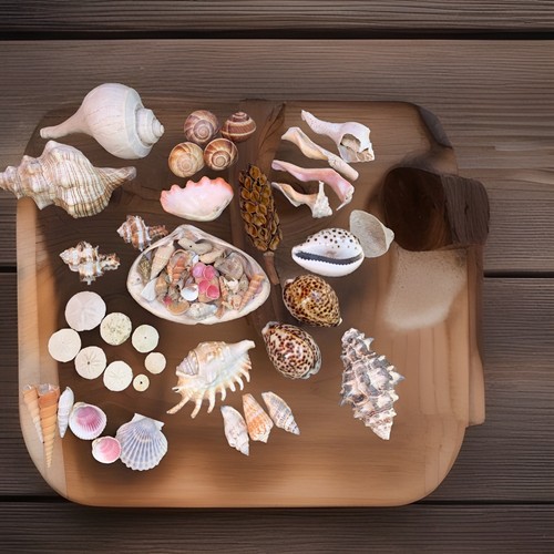 Mixed natural seashells - mixed,